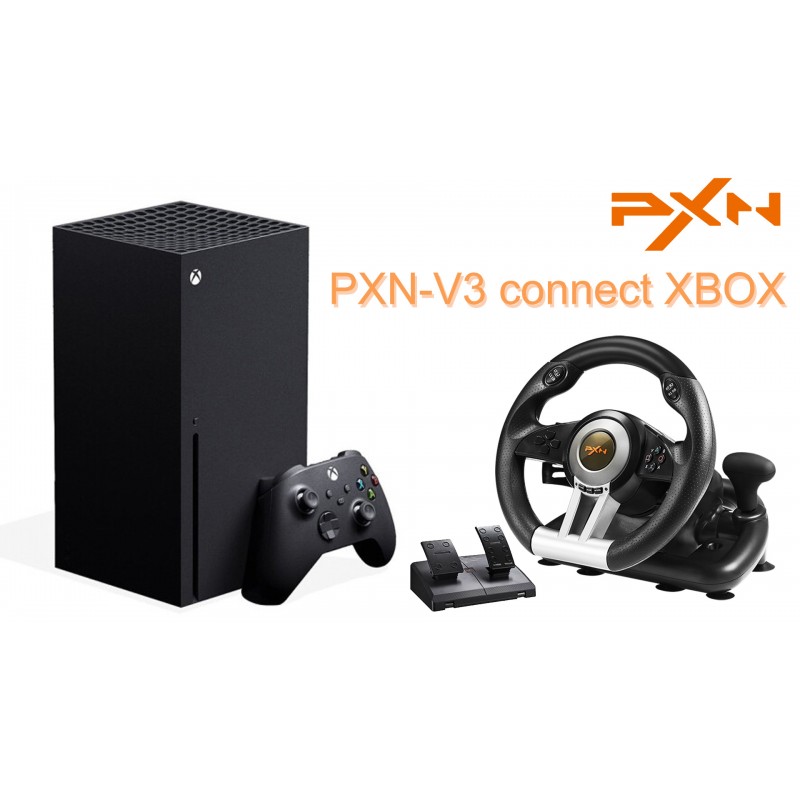 PXN PC 레이싱 휠, V3II PS3, PS4, Xbox One, Xbox 시리즈 X/S, 스위치(검은색)용 페달이 있는 180도 범용 USB 차량용 Sim 게임 스티어링 휠