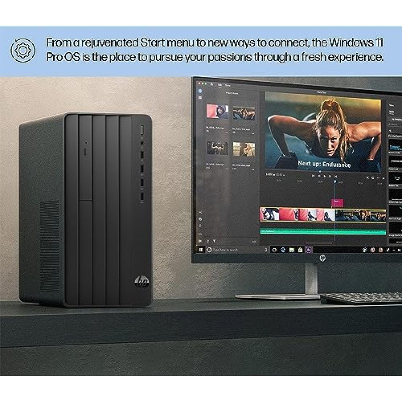 HP Pro Tower 290 G9 데스크탑 컴퓨터, 12세대 Intel 4코어 프로세서(Core i7-9700을 능가), 32GB RAM, 256GB NVMe SSD + 1TB 7200RPM HDD, 2모니터 지원, HDMI, VGA, DVD-RW, Wi-Fi , 윈도우 11 프로