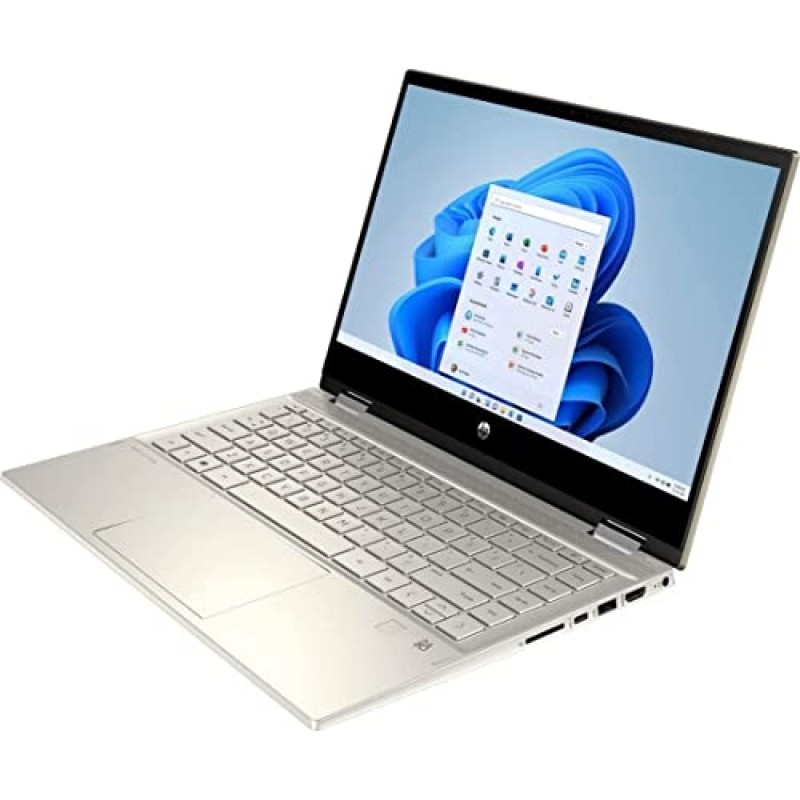 HP 파빌리온 X360 2-in-1 14인치 FHD IPS 터치스크린 노트북 컴퓨터, 인텔 11세대 코어 i5-1135G7, 16GB 메모리, 512GB NVMe SSD, 윈도우 11 홈, 웜 골드 + 액세서리