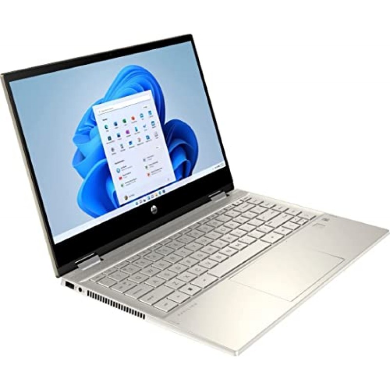 HP 파빌리온 X360 2-in-1 14인치 FHD IPS 터치스크린 노트북 컴퓨터, 인텔 11세대 코어 i5-1135G7, 16GB 메모리, 512GB NVMe SSD, 윈도우 11 홈, 웜 골드 + 액세서리