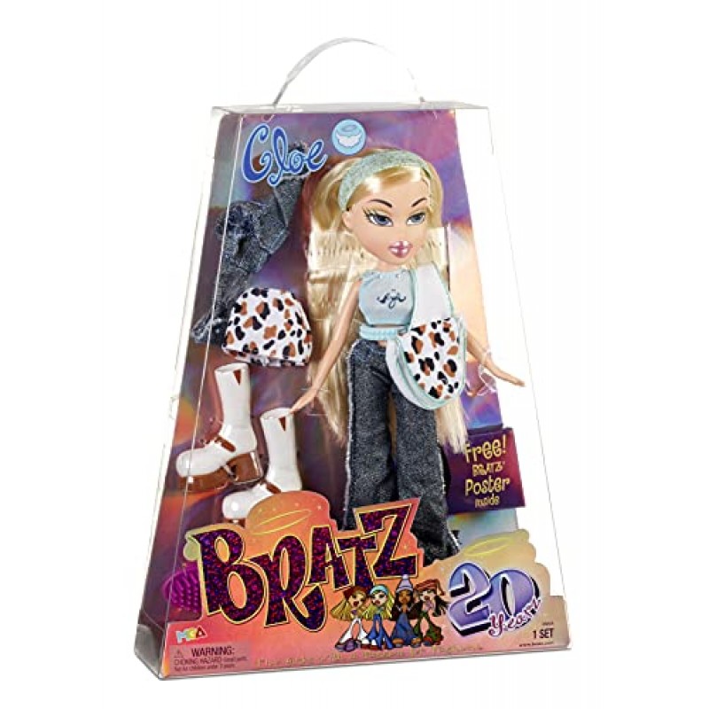 Bratz 20주년 기념 에디션 클로이 인형 - 의상 2개, 액세서리 및 홀로그램 포스터 - 7세 이상