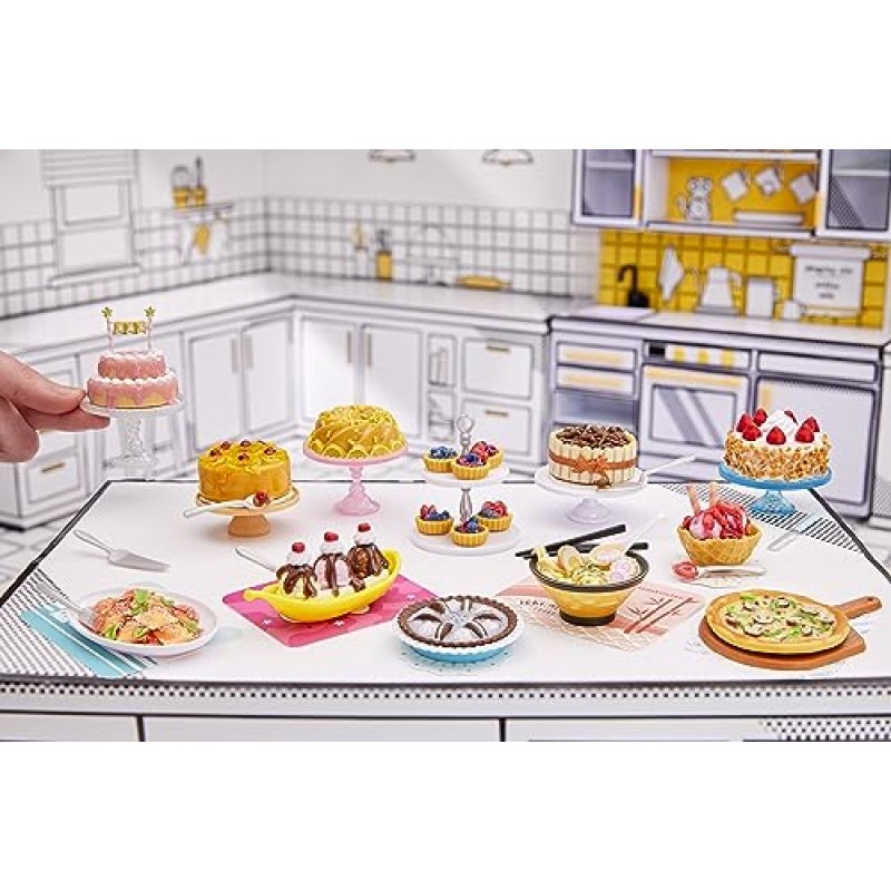 MGA의 미니버스 MGA Entertainment Make It Mini Food Diner 시리즈 2 미니 수집품, 블라인드 포장, DIY, 레진 플레이, 복제 음식, 식용 불가, 수집가, 8세 이상