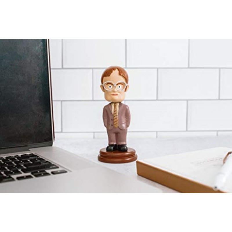 오피스 드와이트 슈루트 버블헤드 피규어 | 공식 The Office Bobblehead 드와이트 슈루트 | 사무용품 드와이트 데스크 장식 피규어 | 높이 5.5인치