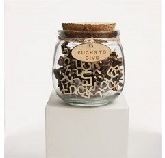 Jar of Fucks Gift Jar Fucks to Give Fuck 나무 컷아웃 편지 조각 Bad Mood Vent Spoof Birthday Day,Holiday.Encouragement 할로윈 추수감사절 크리스마스 선물