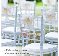 결혼식 의자를 위한 6 Pcs 예약된 표지판 예약된 의자 표지판 결혼식을 위한 예약된 표지판 의자를 위한 예약된 좌석 표지판 리본이 달린 아크릴 수제 좌석 표지판(로즈 핑크)