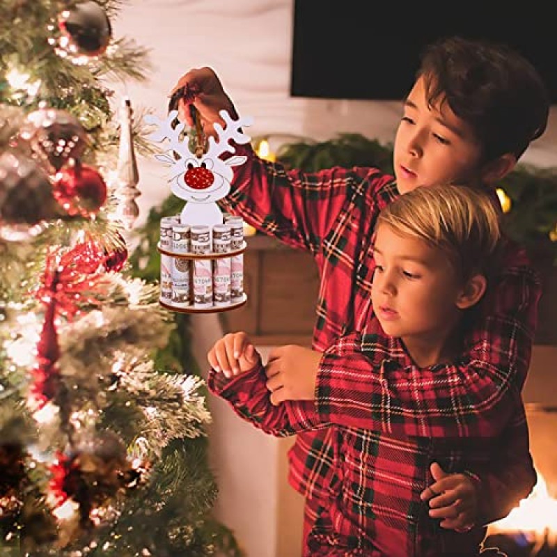 나무 크리스마스 끈이 달린 독특한 머니 홀더, 수제 머니 홀더 미니 케이크 크리스마스 트리, 크리스마스 장식품 펜던트 크리스마스 장식 크리스마스 장식, 축복은 뒷면에 쓸 수 있습니다(B)