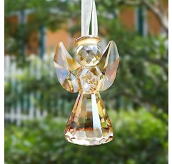 YWHL 샴페인 크리스탈 유리 수호 천사 입상, 여성을위한 수제 천사 동상 선물, 미술 소장품 인형 장식