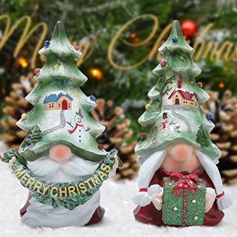 Hodao 2pcs 크리스마스 격언 장식 수제 스칸디나비아 격언 장식품 크리스마스 마녀 장식 크리스마스 격언 인형 장식 크리스마스 홈 테이블 장식 선물