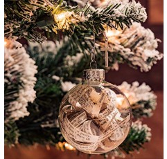 Dorinta 손으로 구출한 골동품 성경 유리 나무 장식 및 은십자가 있는 크리스마스 부활절 장식품 - 집, 사무실, 교회를 위한 걸이용 액세서리 - 친구, 가족, 목사를 위한 독특한 선물