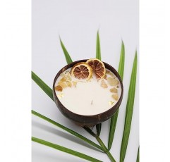 Inara의 코코넛 그릇 신선한 레몬 향초 | 장식용, 그을음 없는 천연 소이 캔들 3개 | 60시간 이상의 연소 시간으로 최대 10온스의 왁스를 담을 수 있음 | 미국에서 직접 손으로 부어 만든 (신선한 레몬)