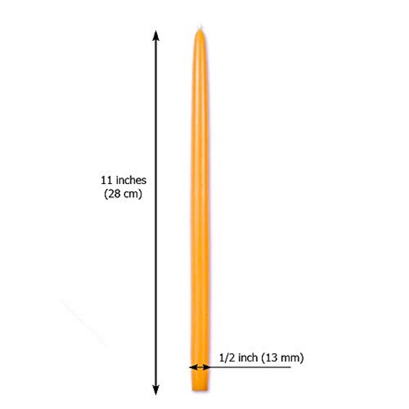 BCandle 100% 밀랍 6시간 양초(6개 세트) 유기농 손으로 제작 - 높이 11인치, 두께 1/2인치; 테이퍼