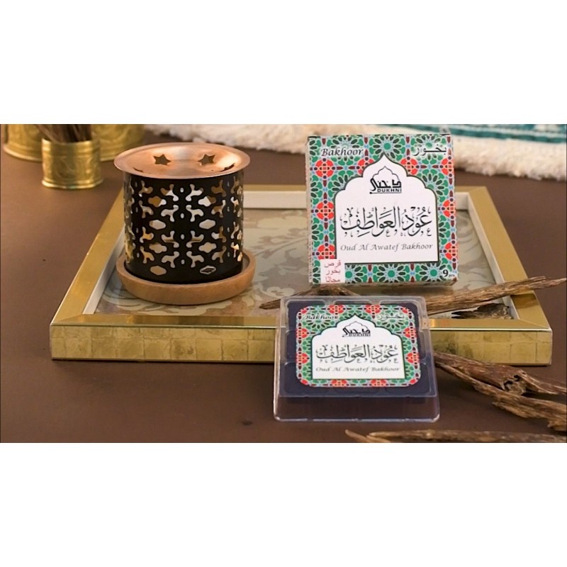 Oud Al Awatef Bakhoor عود العواصات ببار by Dukhni | 3박스 x 각 9개 | 아랍어 바크후르 향| 신선한 시트러스 우드 블렌드 | 기도 시간에 딱 맞습니다 | 휴식과 명상을 위해 | 수제 전통 요리법