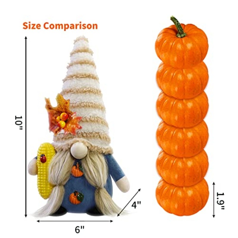 추수감사절 그놈 장식, 2팩 수제 가을 수확 그놈 플러시 스웨덴 격언 호박 옥수수 단풍잎 장식품 추수감사절 선물 가을 휴가 홈 장식