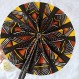 BKOFASHION 수제 아프리카 부채 - 다채로운 민족 프린트, 가죽 손잡이