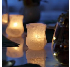 단일 방해석 티라이트 촛대, 2.8'x3.1' 단단한 방해석으로 손으로 만든 봉헌 촛대, 결혼식 파티, 저녁 식사, 결혼식 중앙 장식품을 위한 돌 촛대 $ 홈 장식 (방해석)