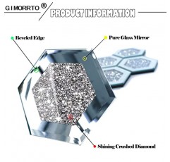GIMORRTO 수제 8피스 육각형 유리 다이아몬드 컵 받침 세트, 가구 보호를 위한 세련되고 내구성 있는 솔루션