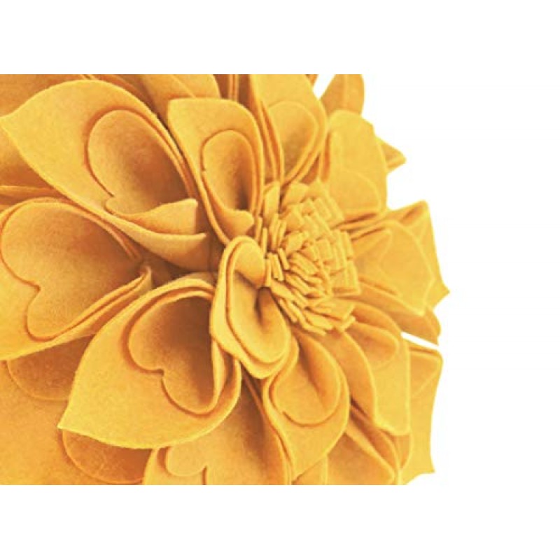 Fennco 스타일 수제 3D 하트 모양 꽃잎 꽃 장식 채워진 던지기 베개 16