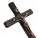 소박한 십자가 벽 십자가 - 수제 나무 가톨릭 십자가 독특한 탄 참나무 기법 - 12인치