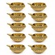 Satvik 20개 버진 황동으로 만든 수제 황금 조각 Kuber Diya. Puja Pooja를 위한 Diwali Diya Vilakku. 전통적인 인도 오일 램프. Deepawali 장식 선물 품목