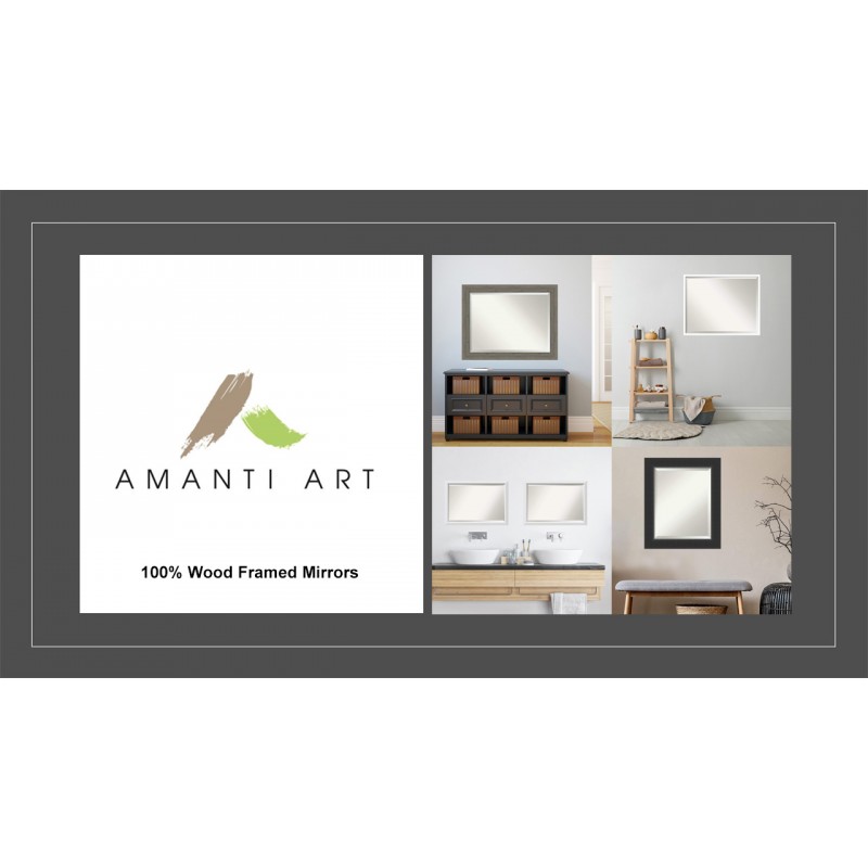 Amanti Art 원목 욕실 거울, 세면대 위 욕실 세면대 거울로 사용하기 위한 포르티코 에스프레소 벽 거울(29.75 x 41.75인치) 베벨 거울, 갈색 거울, 미국 위스콘신의 컨트리 러스틱 거울