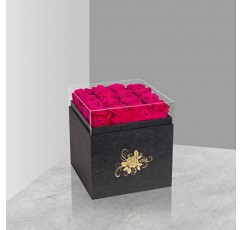 Perfectione Roses 상자에 담긴 수제 보존 장미, 최대 3년 동안 지속되는 영원히 진짜 장미, 보존 꽃 생일 어머니날 그녀를 위한 발렌타인 데이 선물(래디언트 핑크)