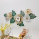 Jueraori 3D 금속 꽃 장식, 63x24.5in 현대 벽 예술 매달려 나뭇잎 조각 거실 침실 사무실 라운지 주방 등. 수제 실내 장식