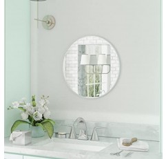 HBCY Creations 중형 원형 거울, 현관, 욕실, 거실 등을 위한 실버 24인치 벽 거울, 소박한 디자인과 보호 디자인 및 장식 모두를 위한 현대적인 미니멀리스트 거울