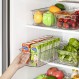 HOOJO 냉장고 정리함 - 냉장고, 냉동고, 주방 캐비닛, 식료품 저장실 조직, BPA 프리 냉장고 정리함, 12.5" 길이, 투명용 투명 플라스틱 상자 8개