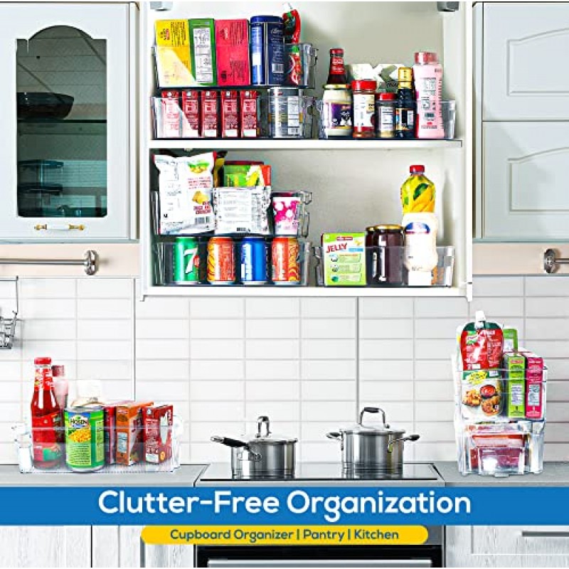 Utopia Home - 냉장고 정리함 및 보관함 - 냉장고 정리함 8개 세트 - 식품 저장실 정리함 및 보관함 - 가정 및 주방 정리용 투명 플라스틱 보관함