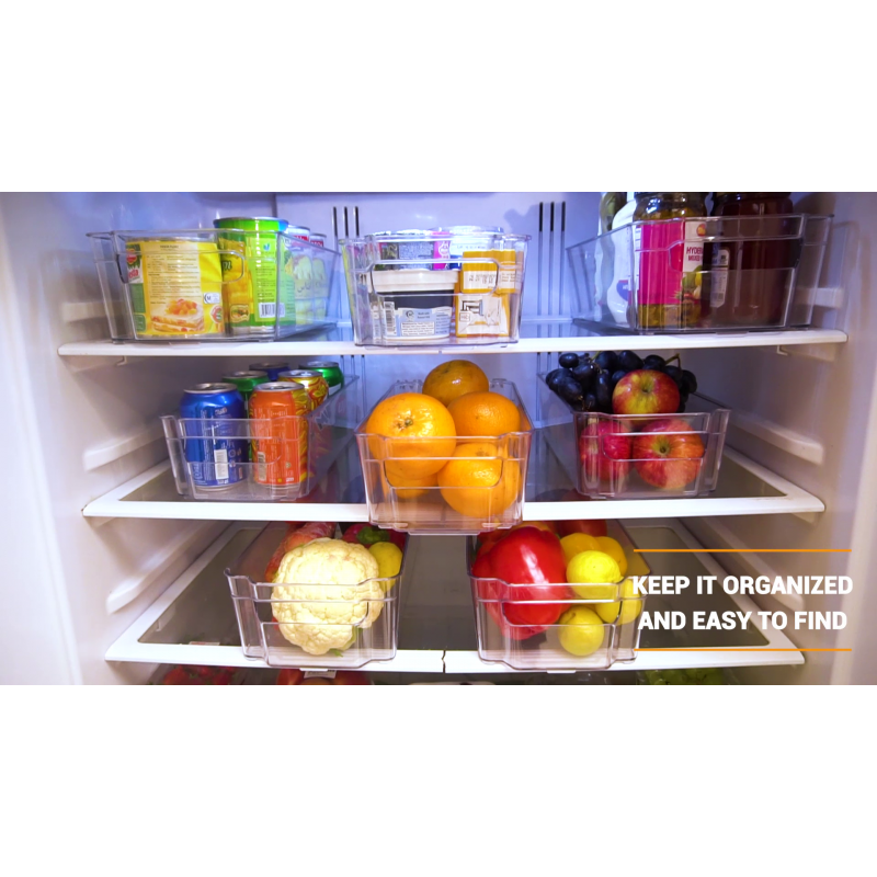 Utopia Home - 냉장고 정리함 및 보관함 - 냉장고 정리함 8개 세트 - 식품 저장실 정리함 및 보관함 - 가정 및 주방 정리용 투명 플라스틱 보관함