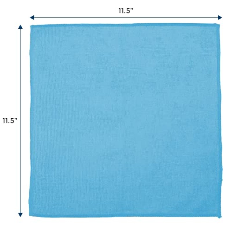 S&T INC. 극세사 청소용 천, 가정용 대용량 극세사 수건, 재사용 가능하고 보푸라기가 없는 자동차용 천 수건, 다양한 색상, 11.5인치 x 11.5인치, 50팩