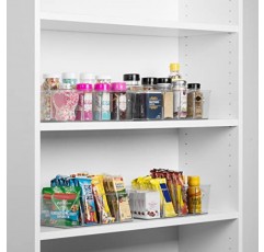 ClearSpace 플라스틱 식품 저장실 정리함 및 탈착식 칸막이가 있는 보관함 - 완벽한 주방 정리함 또는 주방 보관함 - 냉장고 정리함, 캐비닛 정리함(4팩)