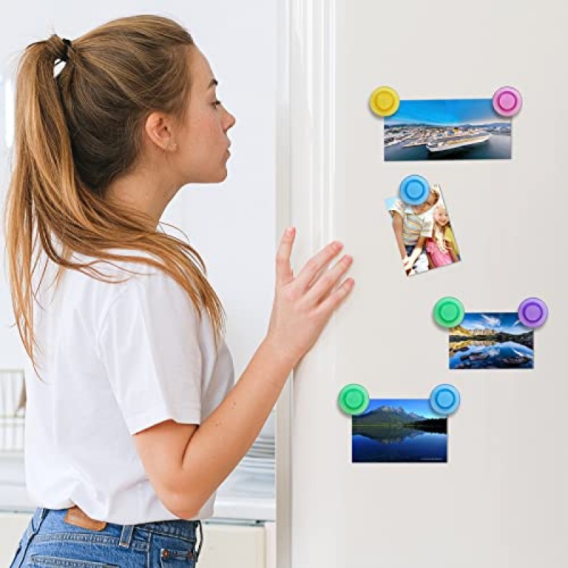 DIFIT 20 PCS 냉장고 자석 작은 원형 냉장고 자석 귀여운 화이트 보드 자석 미니 강한 자석 냉장고 화이트 보드 냉장고 사물함 주방 홈 오피스 선물 (다채로운)을위한 작은 재미 있은 자석