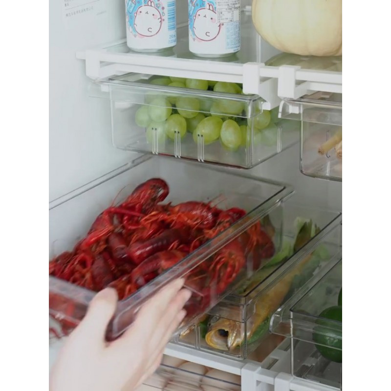 냉장고 정리함 - 계란용 투명 플라스틱 용기 서랍 야채 과일 스낵 음료 식품, 가정 필수품 정리 및 냉장고용 보관함 주방 캐비닛 식료품 저장실 냉동고
