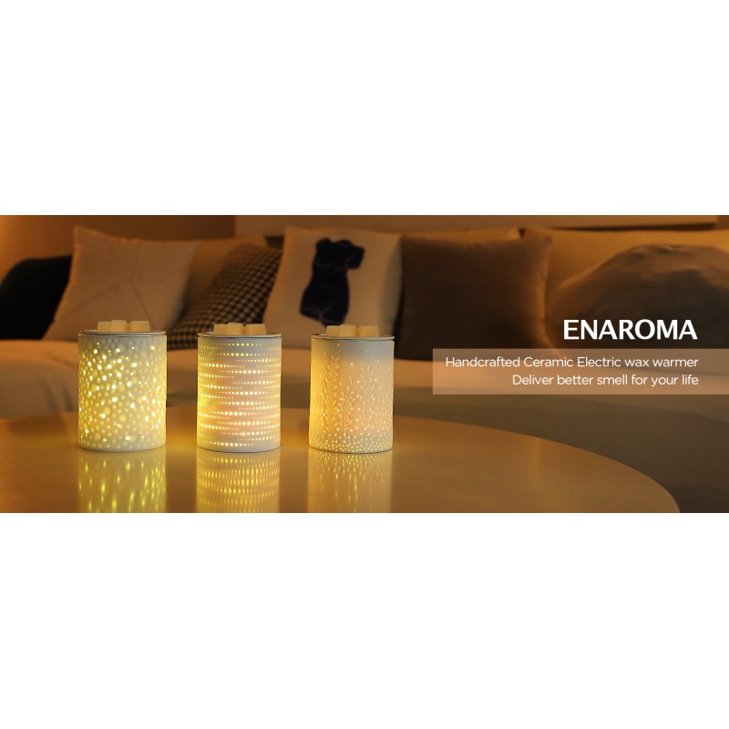 Enaroma 왁스 용융 따뜻한 세라믹 오일 버너 Led Coloful 변경 전기 캔들 왁스 Melter 홈 오피스 침실에 대한 실리콘 이동식 트레이 라이너