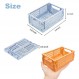 책상 정리용 5팩 파스텔 상자, 사무실 정리용 미니 플라스틱 바구니, 가정용 주방 침실 장식용 미적 상자 쌓기 접이식 보관 바구니(5.9"x 3.8")