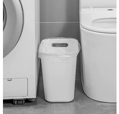 UUJOLY 플라스틱 소형 쓰레기통 휴지통, 욕실용 쓰레기 컨테이너 바구니, 세탁실, 주방, 사무실, 어린이 방, 기숙사, 3.5 갤런, 흰색