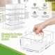 ZIZOTI 5팩 식품 보관 정리함 투명 플라스틱 탈착식 식료품 저장실 조직 랙(3개의 칸막이, 주방, 캐비닛 스낵, 패킷, 향신료, 파우치 쌓을 수 있는 쓰레기통 포함)