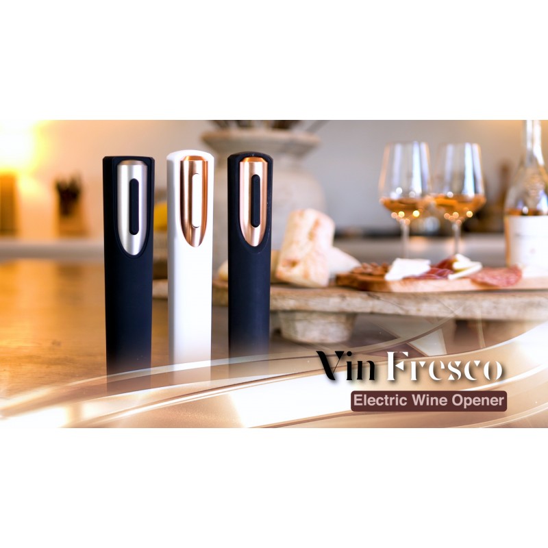 충전 베이스 및 포일 커터가 포함된 Vin Fresco 전기 와인 오프너 - 연인을 위한 자동 병 코르크 따개 충전식 선물