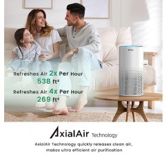 가정용 Afloia 공기 청정기 최대 1076 Ft², 스마트 WiFi 음성 제어 H13 침실용 HEPA 공기 청정기, 애완 동물을 위한 공기 정화 필터 클리너 냄새 연기 먼지 곰팡이 꽃가루, Alexa와 함께 작동
