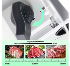OSTBA 고기 슬라이서 전기 델리 식품 슬라이서(2개의 탈착식 스테인레스 스틸 블레이드 및 가정용 식품 운송 포함), 고기, 치즈, 빵 150W용 조절 가능한 두께 고기 슬라이서 기계