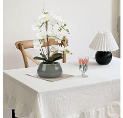 IHEALTHCOMFORT 가짜 흰색 난초 인공 꽃 호접란 식물 홈 부엌 사무실 책상 테이블 웨딩 파티 호텔 장식 배열을위한 꽃병