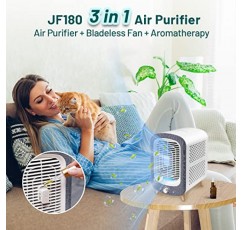 침실 거실 가정 가족을 위한 Jafända 공기 청정기, 아로마테라피 기능이 있는 조용한 공기 청정기, 진정한 HEPA 활성탄 필터 먼지 연기 알레르기 VOC 냄새 제거