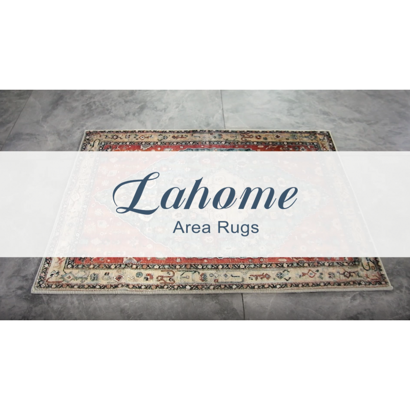 Lahome Boho 부족 지역 깔개 - 거실용 4x6 녹색 기계 세탁 가능 침실 깔개, 주방 테이블용 부드러운 미끄럼 방지 실내 보육 바닥 매트 카펫 홈 오피스 캠퍼 RV 바