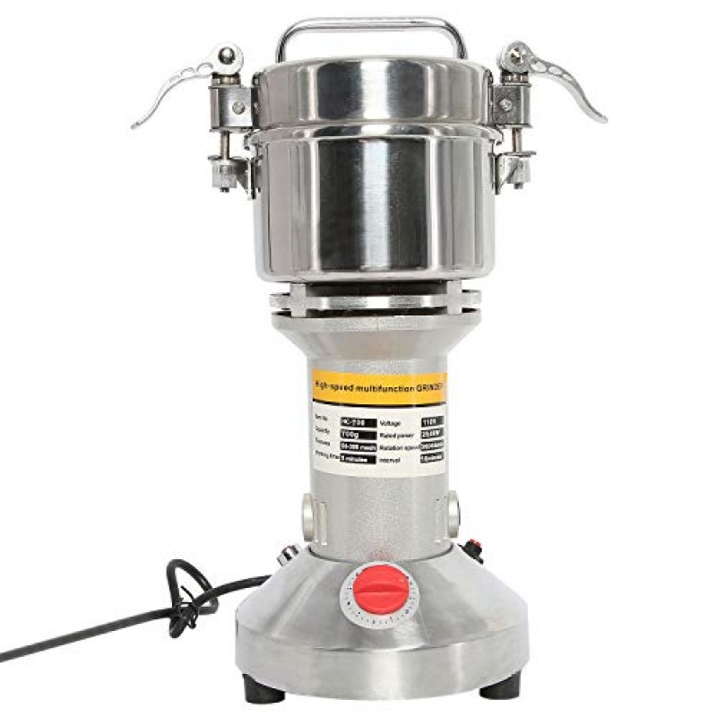 HYDDNice 700g 곡물 밀 분쇄기 2500w 50-300 메쉬 36000RPM 고속 전기 스테인레스 스틸 분쇄기 향신료 허브 곡물 옥수수 가루 분말 기계 상업 등급