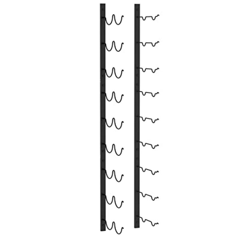 CharaVector 스테인레스 스틸 와인 랙 벽걸이 형 36 병 2PCS, DIY 1/2/3 벽 와인 랙, 매트 블랙 걸이 와인 랙, 이중 견고한 벽걸이 형 와인 랙, 가정 및 주방 장식