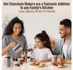 Zulay 전기 핫 초콜릿 메이커 기계 - 강력한 스테인레스 스틸 핫 초콜릿 기계 및 핫 코코아 메이커 - 4-in-1 분리형 우유 거품기 및 콜드 폼 메이커 - 우유 거품기 식기 세척기 안전