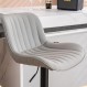 YOUNUOKE 회색 덮개를 씌운 바 의자 2개의 카운터 높이 세트 홈 주방 섬을 위한 등받이가 있는 현대 조절 가능한 회전 바 의자 Mid Century PU 가죽 패딩 바 의자