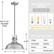 12인치 LED 2팩 1등 펜던트 조명 산업용 빈티지 설비 브러시드 니켈 마감 금속 샹들리에 조명, 주방 홈 아일랜드 다이닝 룸 침실 농가용 천장 조명