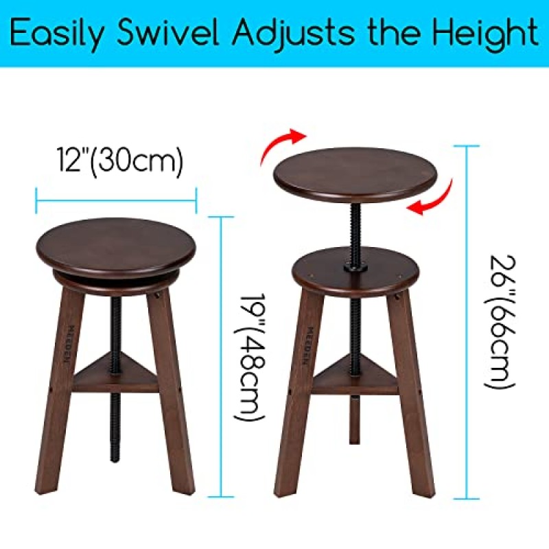 단단한 너도밤나무를 사용한 MEEDEN 호두 제도 의자, 높이 조절 가능 아티스트 의자, 스튜디오 의자, 나무 바 의자, 주방 의자, 사무실 의자, 스튜디오, 가정용, 바에 적합
